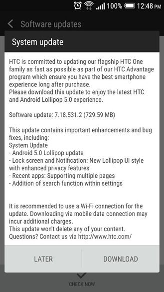 Fotografía - [Mise à jour: le déploiement] HTC One M7 Lollipop Mise à jour de T-Mobile Prévu le mardi 10 Mars